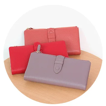 SC Fashion Design skóra naturalna długi portfel dla kobiet funkcjonalne posiadacze kart portfele damskie kopertówki Notecase Burse Pouch