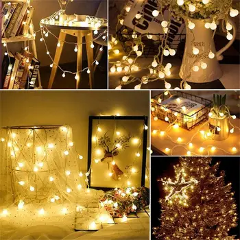 10M USB/Battery Power LED Ball Garland Fairy Lights String Wodoodporny Outdoor Lamp Holiday Wedding Party Decoration Lights