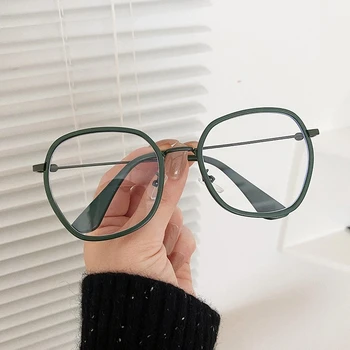 2020 nowy marka anty-światło niebieskie przezroczyste okulary ramka dla kobiet Rocznika stop kwadratowych komputerowe okulary mężczyźni zielony krótkowzroczność okulary