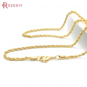 (37963)2szt długość całkowita 50 cm 24K złoty kolor miedzi z klamrami Homara gotowe łańcucha naszyjnik biżuteria dokonanie dostaw
