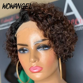 Kolorowe peruki z ludzkich włosów dla kobiet, czarny Pixie Wig Lace Front Human Hair Wigs Ombre Blonde Lace Front Wig bob Wig Hair Products