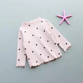 2018 Wiosna Jesień Zima koszulki dla dziewczynek bawełniane z długim rękawem kwiatowy koszulki dla Dzieci Kids Girl Baby Toddler topy i bluzki JW6200