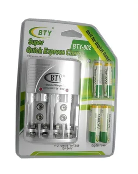 BTY 1.2 V AAA 4*800mah AA1350 akumulator Ni-MH bateria + BTY-802 AA /AAA ładowarka