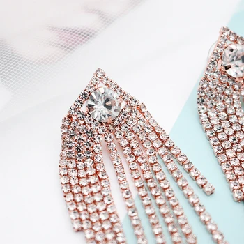 QYY nowy styl różowe złoto kolor spadek kolczyk kolczyki Mody kobiece koreański biżuteria ślubna biżuteria akcesoria