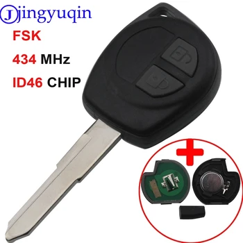 Jingyuqin 2Buttons Car Remote Key Shell do SUZUKI SWIFT SX4 ALTO VITARA IGNIS JIMNY Splash FSK 434 Mhz chip ID46
