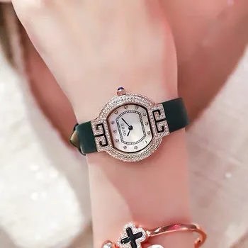 Codzienne Damskie Romantyczne Gwiaździste Niebo Zegarek Skóra Rhinestone Projektant Zegarek Damski Prosta Sukienka Gfit Montre Femme