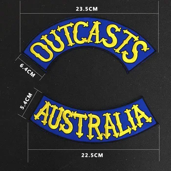 Australia na wygnaniu MC patch do wsparcia kurtki, punk motocykl haft szkielet rowerzysta ikona czaszki patch ubrania akcesoria