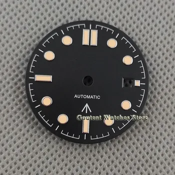31 mm, sterylne tarcza zegarka czarny chronograf dla eta 2836 2824,Miyota 8205 8215 821A,Mingzhu DG2813 3804 Seagull ST1612 mechanizm