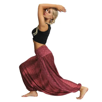 Joga spodnie do jogi kobiety dorywczo letnie temat joga spodnie wysokiej talii spodnie baggy afgańskie dżiny Indian Aladyn spodnie