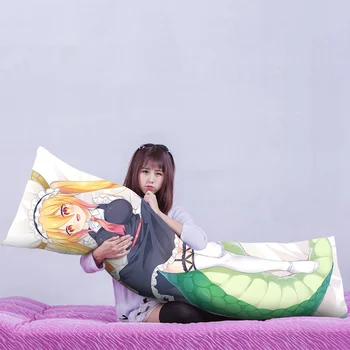 Anime Panna Kobayashi Smok Pokojówka Tohru 2-Drożny Body Długie Ramiona Ciała Poszewka Dakimakura Pokrowiec Poduszka