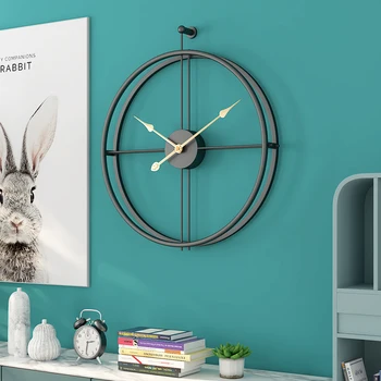 Wielki zegar ścienny do wystroju salonu duże zegary ścienne zwierzęta ozdobne czarne oversize zegar do stylu wiejskim, reloj pared