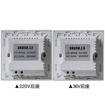 Wysokiej jakości ścienne gniazdko 4000MA z gniazdem usb Universal 4 USB Port Wall Face Plate 36V.220 V 10 A jest dostępna: