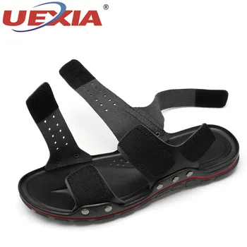 UEXIA nowe męskie sandały skórzane letnie plażowe buty męskie sandały miękkie dno męskie rzymskie wygodne uliczne buty do biegania duże rozmiary