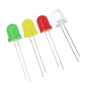 500pcs 8 mm dioda led 8 mm assorted zestaw biały zielony czerwony niebieski żółty DIY F8 dioda
