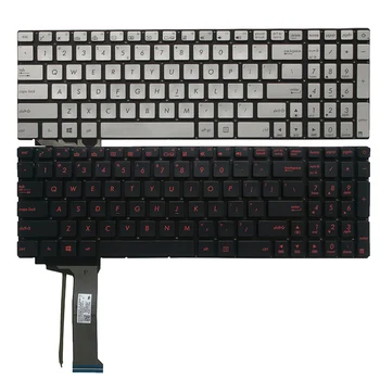 Nowa klawiatura laptopa USA ASUS N751 N751J N751JK N751JX G58 G58JM G58JW G58VW srebrna/Czerwona klawiatura z podświetleniem