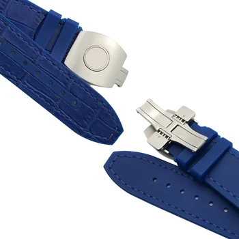 28 mm oryginalny okrągły skóra nylon czarny niebieski pasek do zegarka Silikonowy składany klamra wymiana opaski nadaje się do godzin Franck Muller