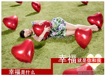 Darmowa wysyłka 75 cm 30 cm serce balon folia aluminiowa balon małżeństwo ślub duże czerwone serca