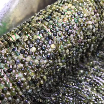 Naturalny zielony turmalin płaskie okrągłe szlifowane perles rękodzieło naszyjnik do tworzenia biżuterii DIY bransoletka specjalne biżuteria kralen