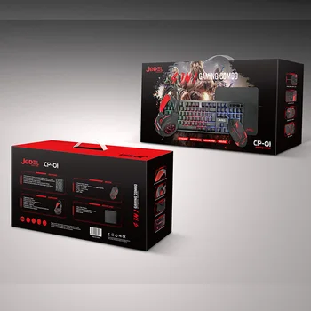 Plac pudełko 4-w-1 RGB podświetlenie klawiatura do gier mysz, słuchawki i podkładki pod mysz combo zestaw PC Gamer Kit, hiszpański, rosyjski, arabski