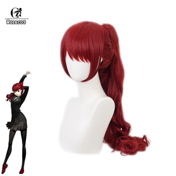 ROLECOS Game Persona 5 Yoshizawa Kasumi czerwona peruka cosplay kostium odporne włosy syntetyczne kobiety partia rpg peruki
