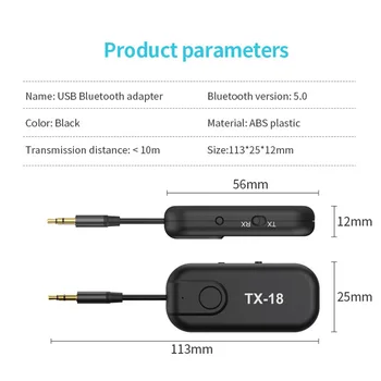 VAORLO CSR8670 5.0 Bluetooth Receiver&Transmitter 2-in-1 3.5 MM AUX APTX APTXLL HD Low Latency Wireless Adapter For Headphone TV