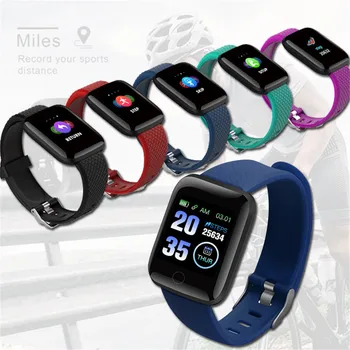 Inteligentny zegarek bransoletka ciśnienie krwi, rytm serca monitor snu fitness tracker Sport band dla Android IOS 116 plus mężczyźni kobiety dzieci