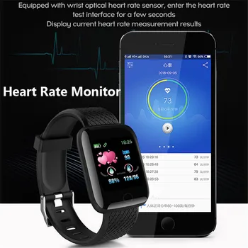 Inteligentny zegarek bransoletka ciśnienie krwi, rytm serca monitor snu fitness tracker Sport band dla Android IOS 116 plus mężczyźni kobiety dzieci