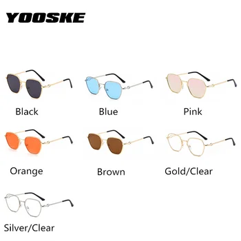 YOOSKE vintage okulary luksusowe kobiety marka projektant czarny brązowy okulary mężczyźni retro małe punkty odcienie Femlae UV400