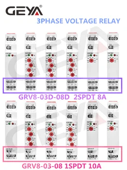 Darmowa wysyłka GEYA GRV8-06 3-fazowy odmowa kolejność faz napięcie odniesienia przekaźnika napięcie sondy przekaźnik zabezpieczający 460V