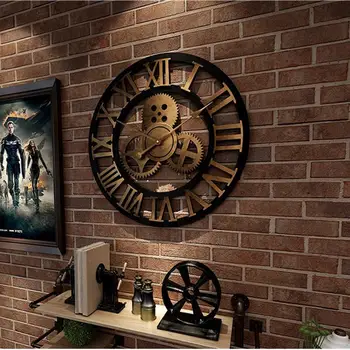 Przemysłowa koło zębate zegary ścienne dekoracyjne retro MDL zegar ścienny Przemysłowy wiek styl dekoracji pokoju Ściany sztuki wystrój