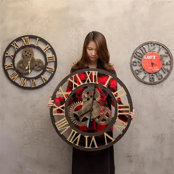Przemysłowa koło zębate zegary ścienne dekoracyjne retro MDL zegar ścienny Przemysłowy wiek styl dekoracji pokoju Ściany sztuki wystrój