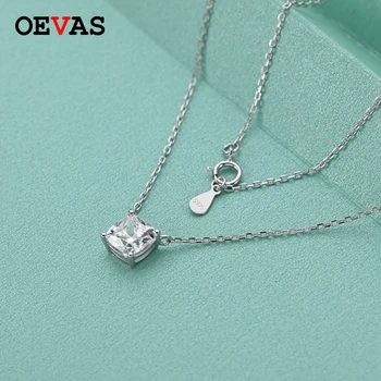 OEVAS 925 srebro musujące высокоуглеродистый Diament wisiorek naszyjnik dla kobiet zaręczyny partii biżuteria hurtowych