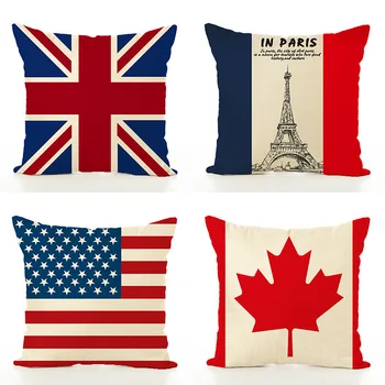 Flaga Kraju Poszewka Kanada Angielska Ameryka Francja Chiny Poszewka Salon Home Poszewka Dekoracyjna