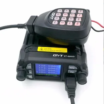 QYT KT-8900D Mini Walkie talkie Quad-Display 25 W dwuzakresowy UHF/VHF samochodowy telefon Radio KT 8900D z акульим płetwą Daul Band antena