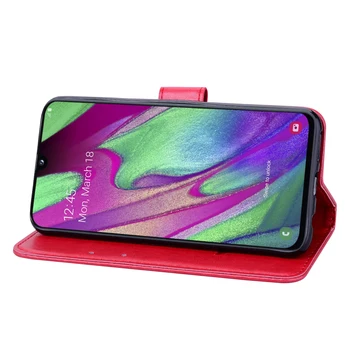 Magnetyczny Flip Etui Dla Samsung Galaxy A40 A 40 Case Cover Portfel Skórzany Uchwyt Karty Regał Wysokiej Jakości Retro Zwykła Powłoka