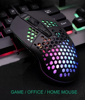 Moda 6400 DPI regulowana komórkowa, mysz optyczna przewodowa sterowniki USB, RGB Light 7 przycisków mysz gamer dla PC Mac