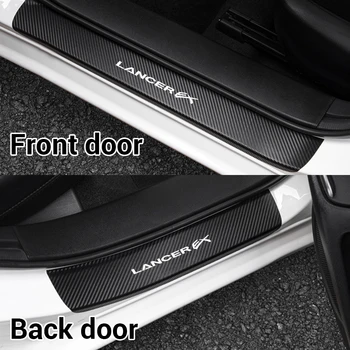 Samochód-stylizacja 4szt ochrona progu drzwi z włókna węglowego naklejka dla Mitsubishi ASX Lancer Ralliart Outlander Lancer EX godło