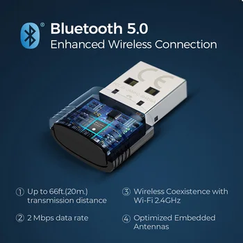Mpow BH456 Bluetooth 5.0 bezprzewodowy adapter USB nadajnik odbiornik 