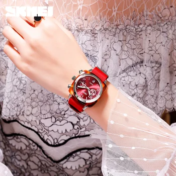 SKMEI dorywczo wodoodporny kobiet zegarek Kwarcowy kalendarz damskie zegarki reloj mujer 9186 proste damskie zegarki Relogio Feminino