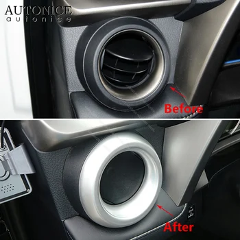 2szt włókna węglowego kolor klimatyzacja desce rozdzielczej wentylacyjny wykończenie do Toyota RAV4 2013 2016 2017 2018