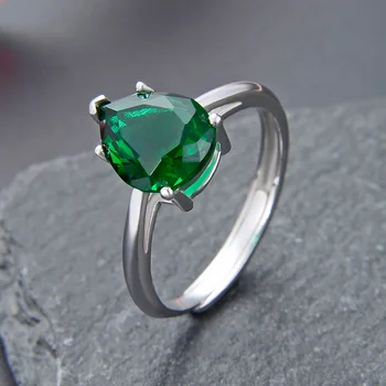 Bague Ringen Water Drop Kształcie Szmaragdowe pierścień dla kobiet klasyczny 925 srebro biżuteria zmienne wymiary kamieni akcesoria hurtownia partia