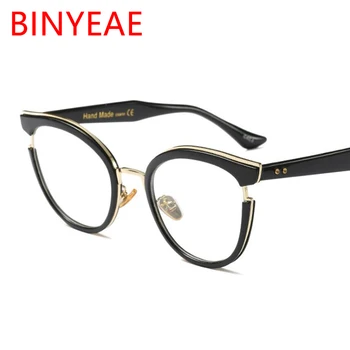 Sexy oprawa dla punktów Kocie oko okulary przezroczysta krótkowzroczność nerd okulary ramka luksusowe marki projektant czarne okulary okulary kobiety