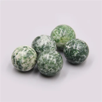 2 szt. naturalny zielony dot Jaspers Agata kula Kryształ uzdrowienie biżuteria zielony okrągły 20 mm prawdziwy klejnot kula kula dekoracji domu