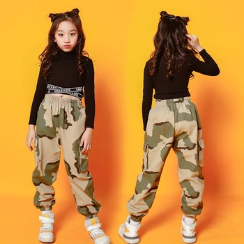Crop Cross Top Coat Dla Dziewczyn Hip-Hop Taneczne Stroje Jazzowa Odzież Dla Dzieci Uliczne Tańce Sceniczna Odzież