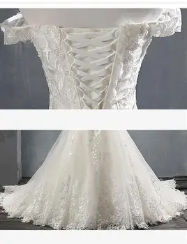 Nowy styl łódź szyi z ramienia suknia ślubna 2020 suknia ślubna de noiva Mermaid suknia ślubna luksusowe aplikacje szlafrok Mariage