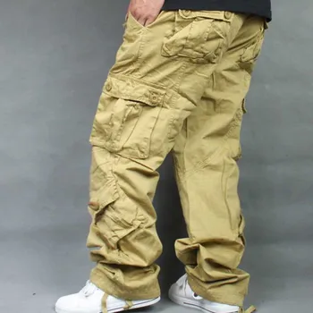 Multi Kieszeń Spodnie-Cargo Mężczyźni Plus Rozmiar Casual Spodnie Męskie Dres Dna Odkryty Taktyczne Biegacze Meble Odzież Męska