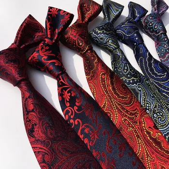 Nowy, Luksusowy męski krawat klasyczny pled pasek kwiat kwiatowy 8 cm żakardowe krawat akcesoria casual krawat ślubny prezent