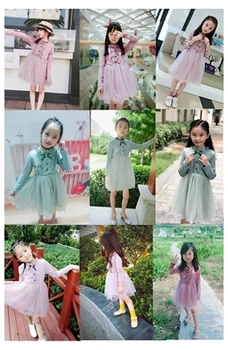 4-13Y dla Dzieci sukienki księżniczki dla dziewczyn wiosna z długim rękawem sukienka Baby Girl Party Dresses Plac letnia odzież garnitur dzieci