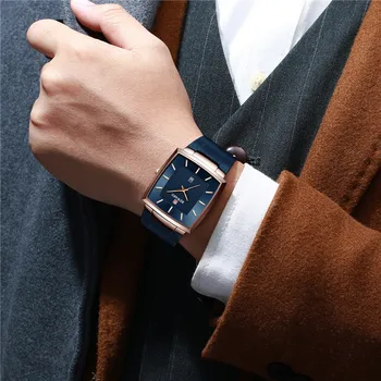 Ultra-cienka kwadratowy zegarek kwarcowy męskie zegarki relogio masculino wyświetlacz daty luksusowy zegarek ze stali nierdzewnej wodoodporny zegarek męski