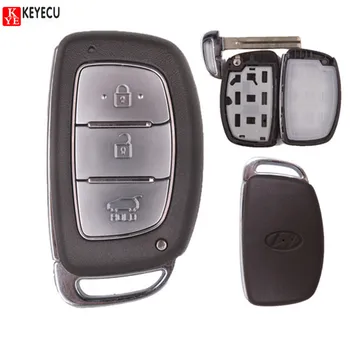 Keyecu New Brand Smart Remote Key Shell Case 3 Button FOB for Hyundai IX25 IX35 Elantra, Sonata Verna +Uncut Blade with logo